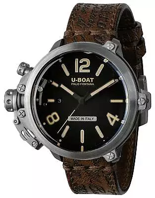 Limited Ed. U-Boat Capsule Automatic Black Dial Brown Leather Mens Watch 8807 • $2650