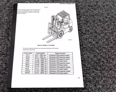 Mitsubishi FD25 Forklift W S4S Chassis & Mast Service Repair Manual 50001-Up • $209.30