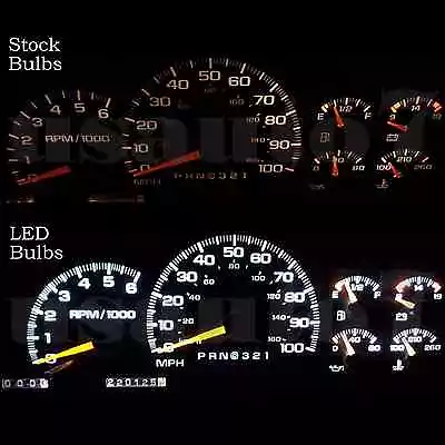 95-98 Chevy C1500 K1500 Truck Dash Instrumnet Cluster Gauge White LED LIGHTS KIT • $11.99