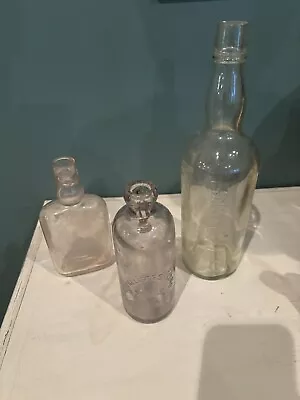 Glass Bottles Assorted Lot Of Three • $3