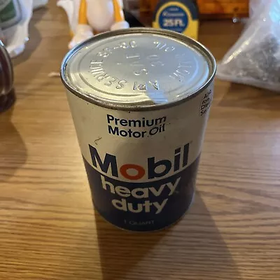 NOS Mobil Heavy Duty 30 Weight Motor Oil  Quart Oil CanCouple Dings(full Can) • $1