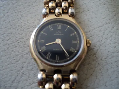 £25 • Buy Vintage Marvin Gold Plated Ladies Swiss Made Quartz Watch NOT WORKING 