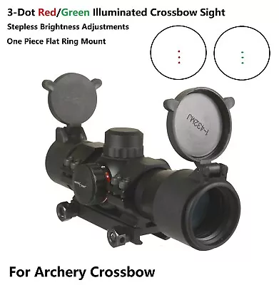 Crossbow Archery 3-dot Red Green Dot Sight Scope One PC Weaver Ring Mounts • $49.99