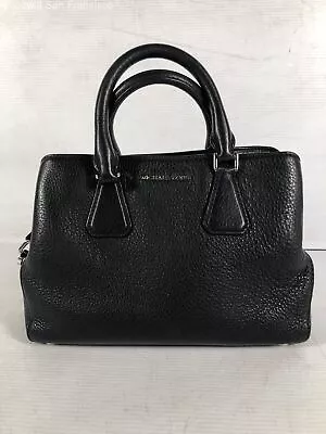 Michael Kors Womens Black Pebbled Leather Adjustable Strap Small Satchel Bag • $24.99