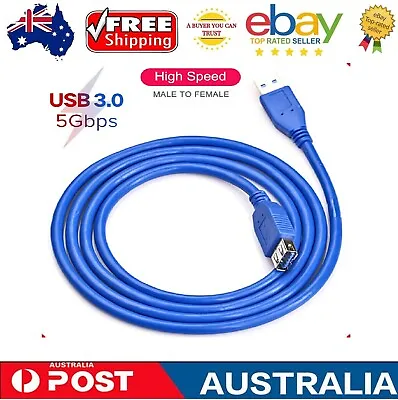 $6.99 • Buy NEW USB 3.0 Super FAST Speed Extension Cable Lead Extender Male To Female Cord