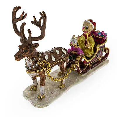 Jeweled Reindeer Trinket Box • $14.22