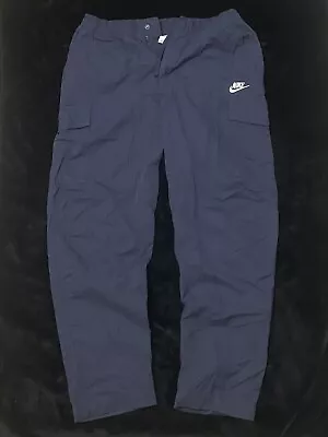 Nike Navy Blue Woven Utility Cargo Pants With Zipper | Mens Large • $49