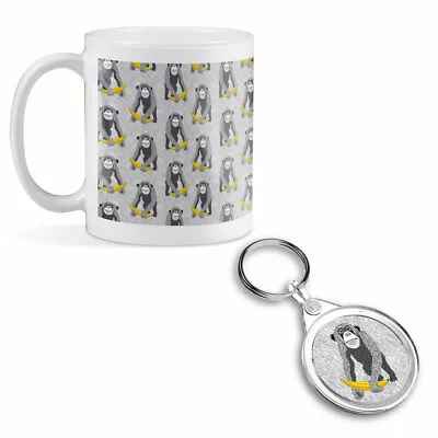 Mug & Round Keyring Set - Cheeky Monkey Kids Banana  #13207 • £9.99