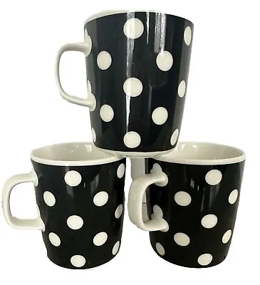 Marimekko 3 Cups Oiva Pallo Black & White Polkadot Limited Retired Pattern • $119