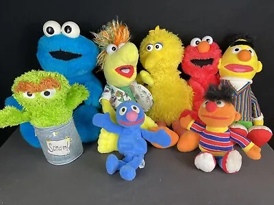 Sesame Street Lot Of 8 Plush Toys Big Bird Bert & Ernie Fraggle Rock Wembley • $75