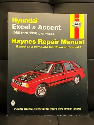 Haynes Hyundai Excel & Accent 1986-1998 Repair Manual #43015 • $3.99