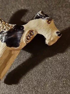 £17.50 • Buy Vintage Enamel Marcasite Dog Brooch