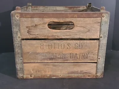 Vintage 1960 Otto's Suburban Diary Pittsburgh PA Wood Milk Crate • $90