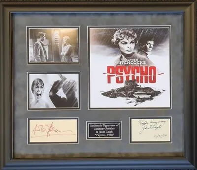 Janet Leigh And Anthony Perkins Psycho Vintage Signed Montage AFTAL • £625