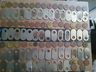 Lot Of Vintage Blanchets Blank Dog Tags? - 54 Oval Steel & 58 Round Copper • $29.99