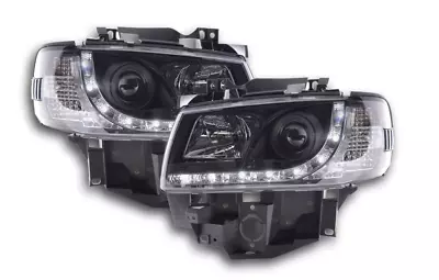 FK Pair LED DRL Halo Lightbar Headlights VW Transporter T4 LONG 96-03 Black LHD • $427.50