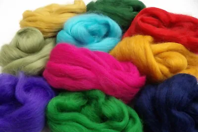 Merino Wool Tops Mixed Colours Roving Felting Spinning 100g Pack Art And Crafts • £9.99