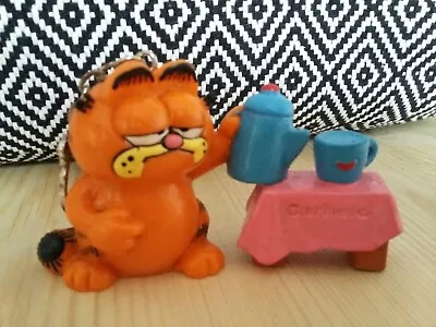 £11.95 • Buy Bully West Germany Garfield Afternoon Tea PVC Figure Keyring Keychain Vintage