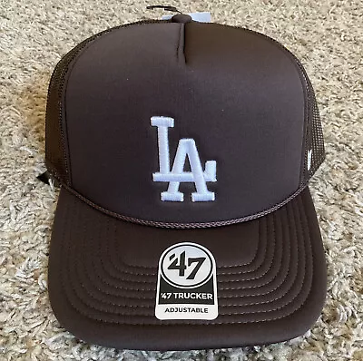 '47 Brand Los Angeles LA Dodgers Trucker Snapback Baseball Rope Hat Cap Brown • $24.95