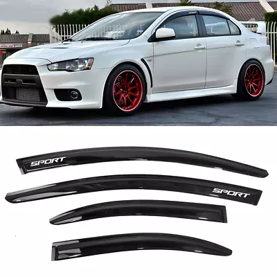 Fits 08-17 Mitsubishi Lancer Window Visor Slim Style Guard Shade Acrylic 4PCS • $45.99