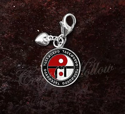 925 Sterling Silver Charm Taekwondo Martial Arts MMA  • $36.50