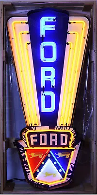 Ford Jubilee Crest Neon Sign - V8 - Parts - Dealership - Mustang - Trucks - OLP • $1999.97