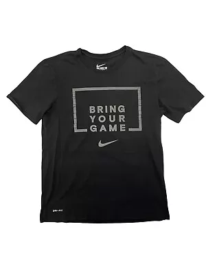 The Nike Tee Dri Fit Men’s Cotton Shirt Size Large Black Bring Your Game Graphic • $14.44