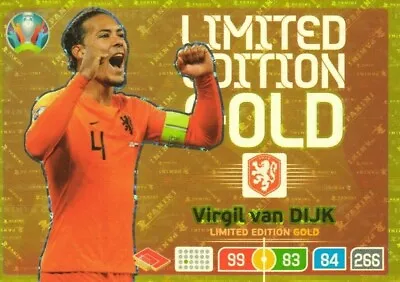 2020 Panini Adrenalyn XL UEFA Euro EM Limited Edition Gold Virgil Van Dijk • £1.69