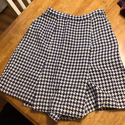 Vintage 70s Scooter Skirt Skort Shorts Herringbone Houndtooth Checker Pattern • $9.99