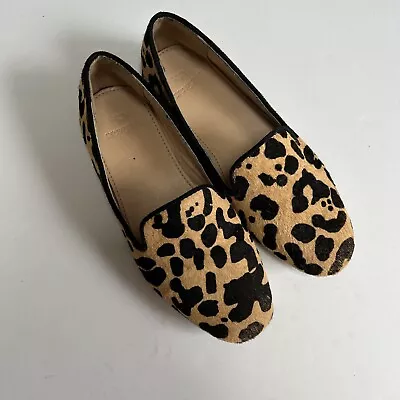 Crewcuts Girls' Kids Calf Hair Leopard Loafers K13 JCrew Girls Flats • $25