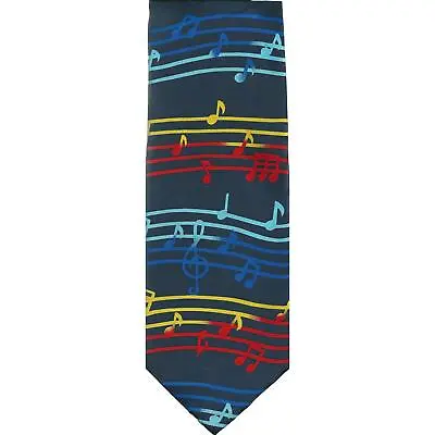 £12.99 • Buy Rainbow Music Notes Stave Repeating Sleeved Polyester Novelty Tie
