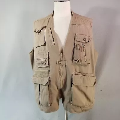 Field & Stream Cargo Vest Men's XL Extra Large Tan Outdoor Fishing Photography • $30.01