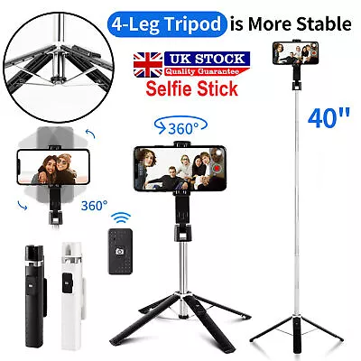 Selfie Stick Bluetooth Remote Phone Holder Tripod Stand For IPhone Universal • £9.99