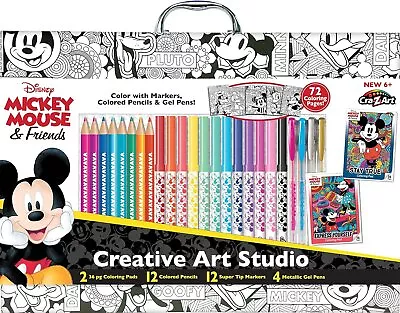 Disney Mickey Mouse And Friends 30 Piece Creative Art Studio Portable Art Set... • $29.95
