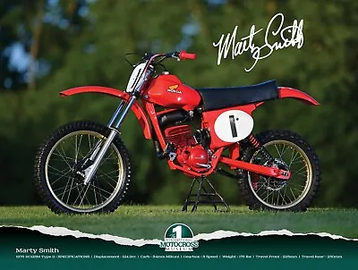 Marty Smith's 1976 Works Honda RC125M Type 2 18x24 POSTER. Ahrma CR • $24.94
