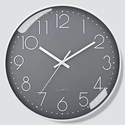 30cm Wall Clock Simple Bedroom Kitchen Clocks Quartz Sweep Movement Home Office • £8.42