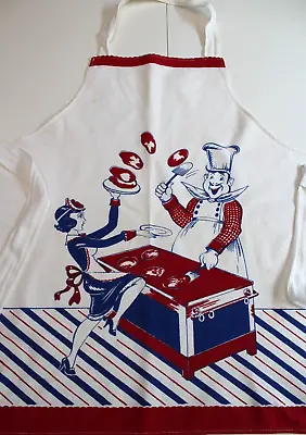 Vintage Novelty Kitchen BBQ Chef & Waitress Bib Apron • $13