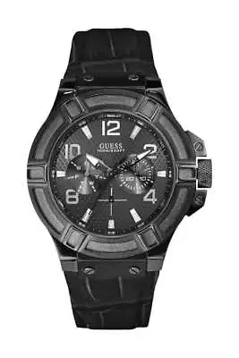 Guess Gents Rigor Leather Strap W0040G1 • £69.99