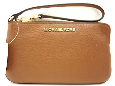 Authentic NWT Michael Kors Jet Set Travel Large Leather Wristlet Luggage/Brown • $59.55