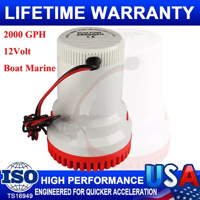 $37.69 • Buy 2000GPH New Bilge Boat Marine Water Pump 12V Submersible Plumbing Electric Pumps