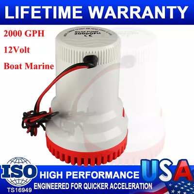 2000GPH New Bilge Boat Marine Water Pump 12V Submersible Plumbing Electric Pumps • $37.69