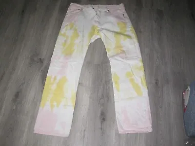 Levi's Men's Size 34 X 32 '93 Tie-Dye Straight Leg Jeans White Yellow Pink EUC • $9.99