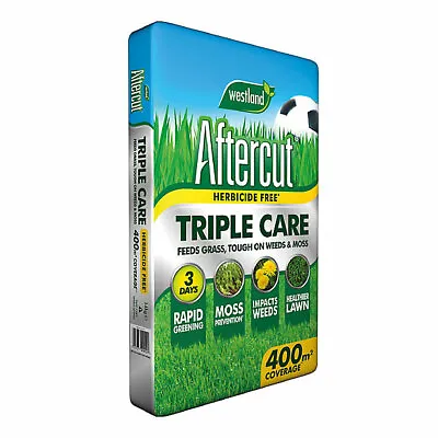 Aftercut Triple Care Westland Herbicide Free Lawn Feed Weed And Moss Killer 400s • £32.49