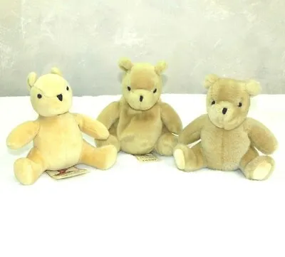 Disney Classic Pooh Gund Winnie The Pooh Plush Rattle 5  Bean Bag Plush Lot Of 3 • $44.99