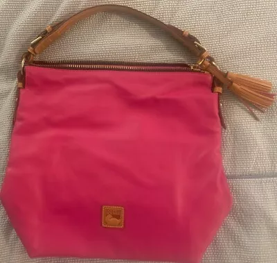 Dooney And Bourke Pink Leather McKenzie Hobo Purse Bag With Strap • £101.27