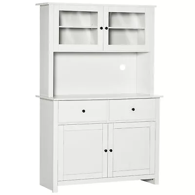 TALL Kitchen Buffet Hutch Pantry Storage Coffee Bar Cabinet With Microwave Stand • $247.51