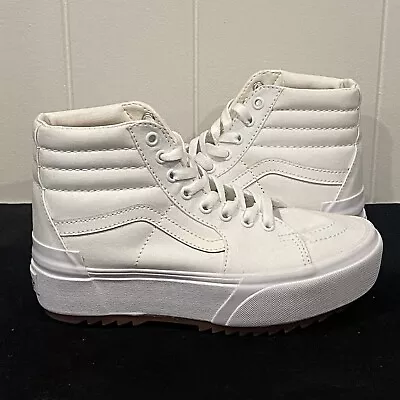 New Vans Stackform High White Canvas Sz 5.5 Men 7 Women’s  • $44