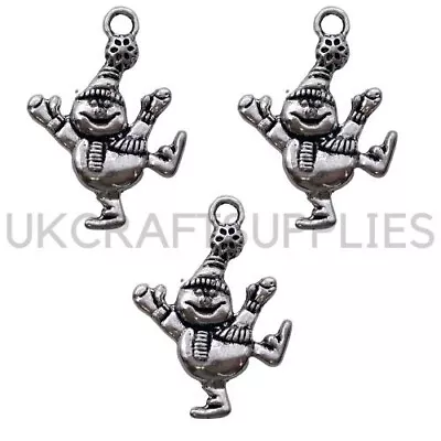 10 X Tibetan Silver Dancing Snowmen Charms Christmas Xmas Snowman Jewellery F61 • £1.19