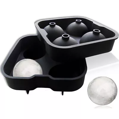 Spherical Ice Cube Ball Maker Sphere Mould Tray Round Whiskey Cocktail 4x4.5cm • £5.49
