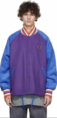 Acne Studios Purple Blue Wool Bomber Jacket Acne Studios • £250